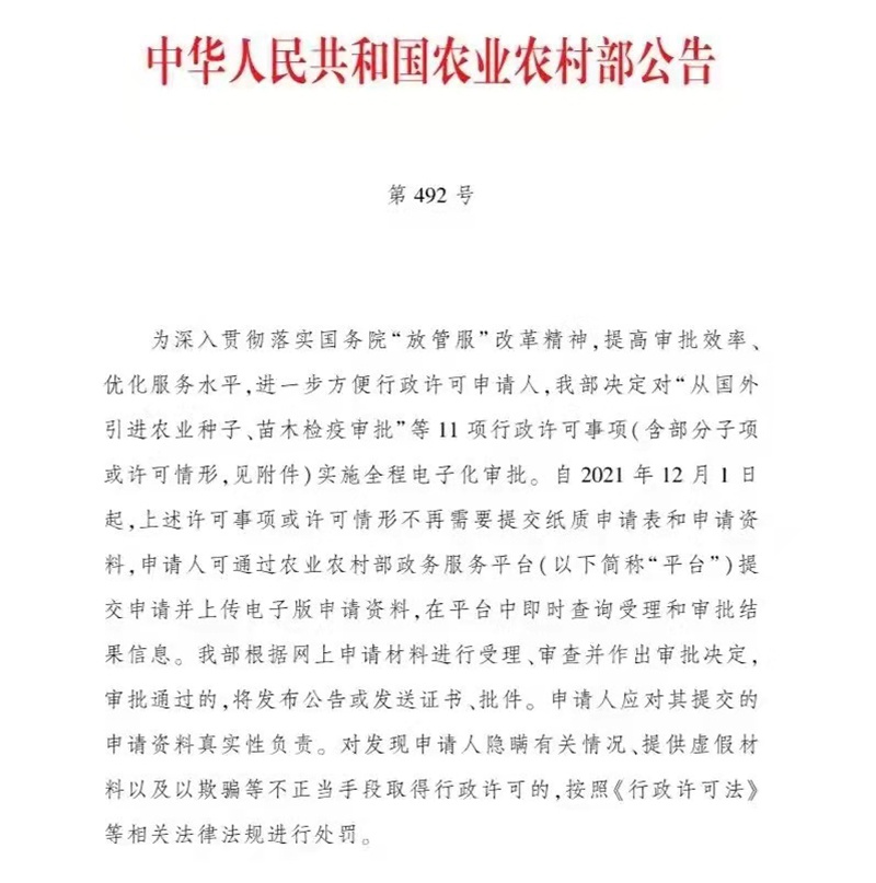 12月1日起施行！農(nóng)藥和肥料登記中的部分事項實施全程電子化審批(圖2)